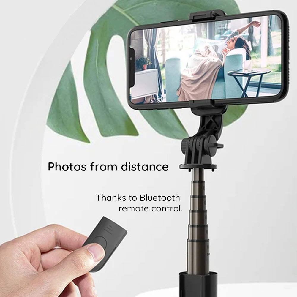 Selfie Stick Bluetooth Techsuit L10, Univerzalen, Črn