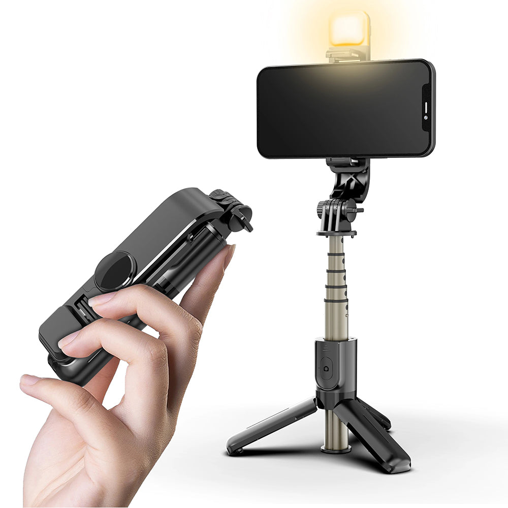 Selfie Stick Bluetooth Techsuit L10s, Univerzalen, Črn