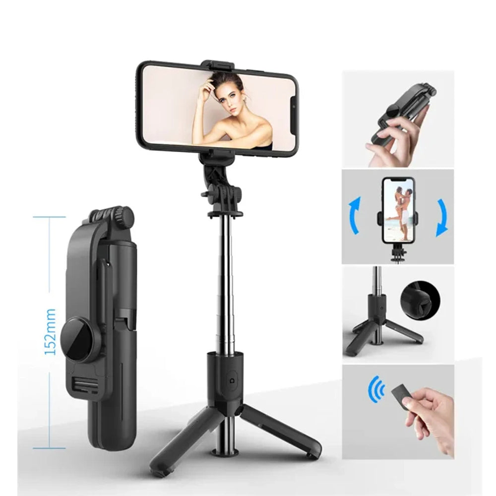 Selfie Stick Bluetooth Techsuit L11, Univerzalen, Črn