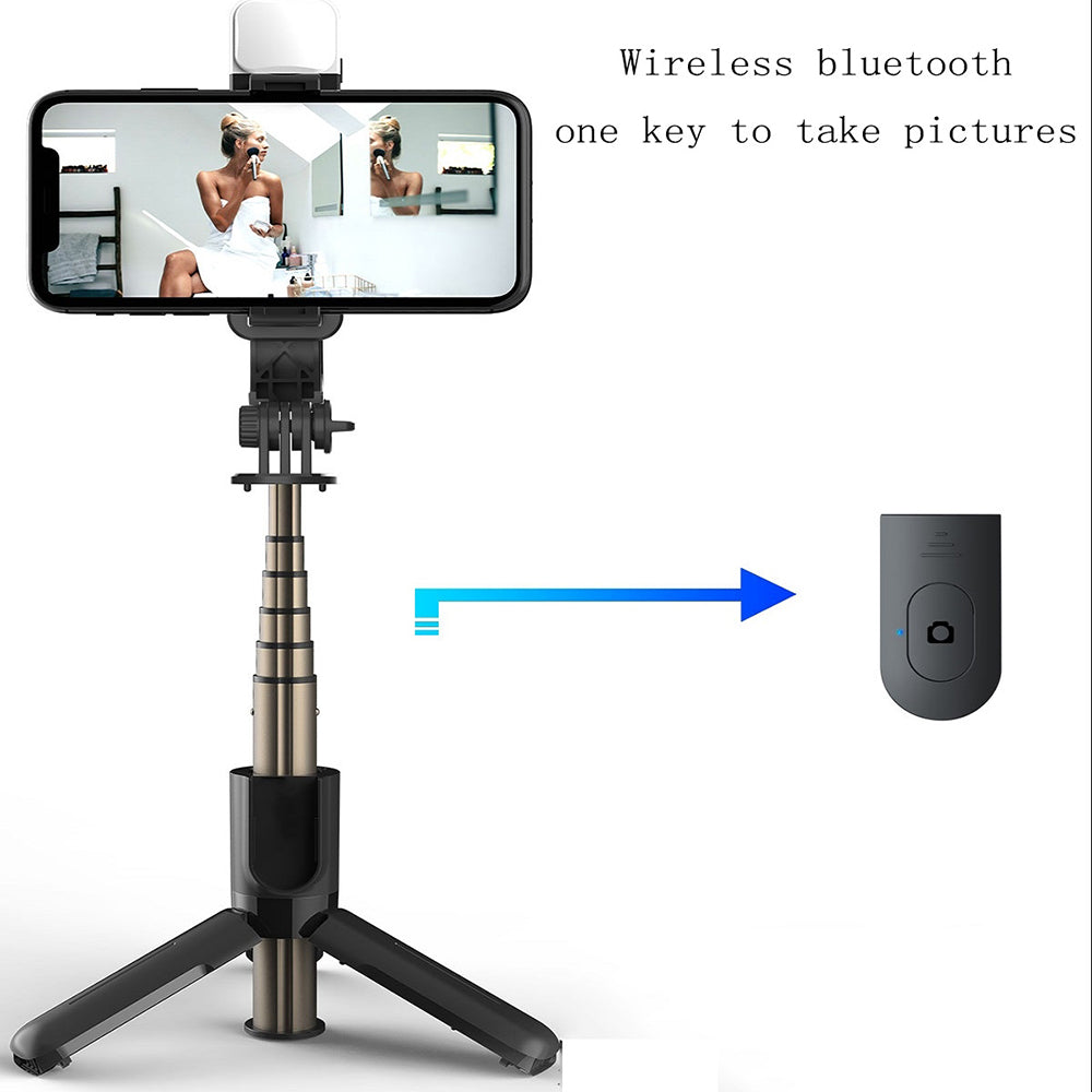 Selfie Stick Bluetooth Techsuit L11s, Univerzalen, Črn