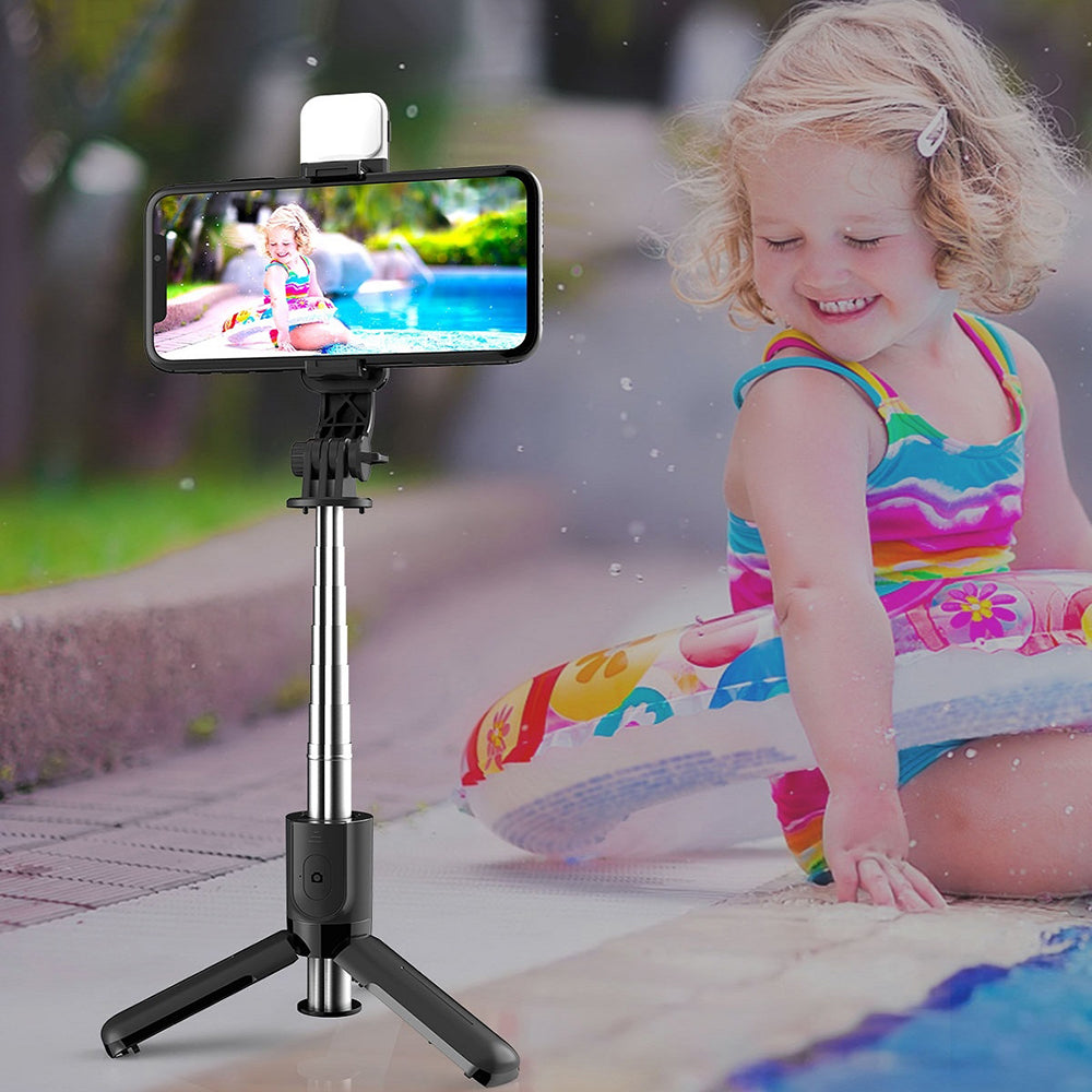 Selfie Stick Bluetooth Techsuit L11s, Univerzalen, Črn