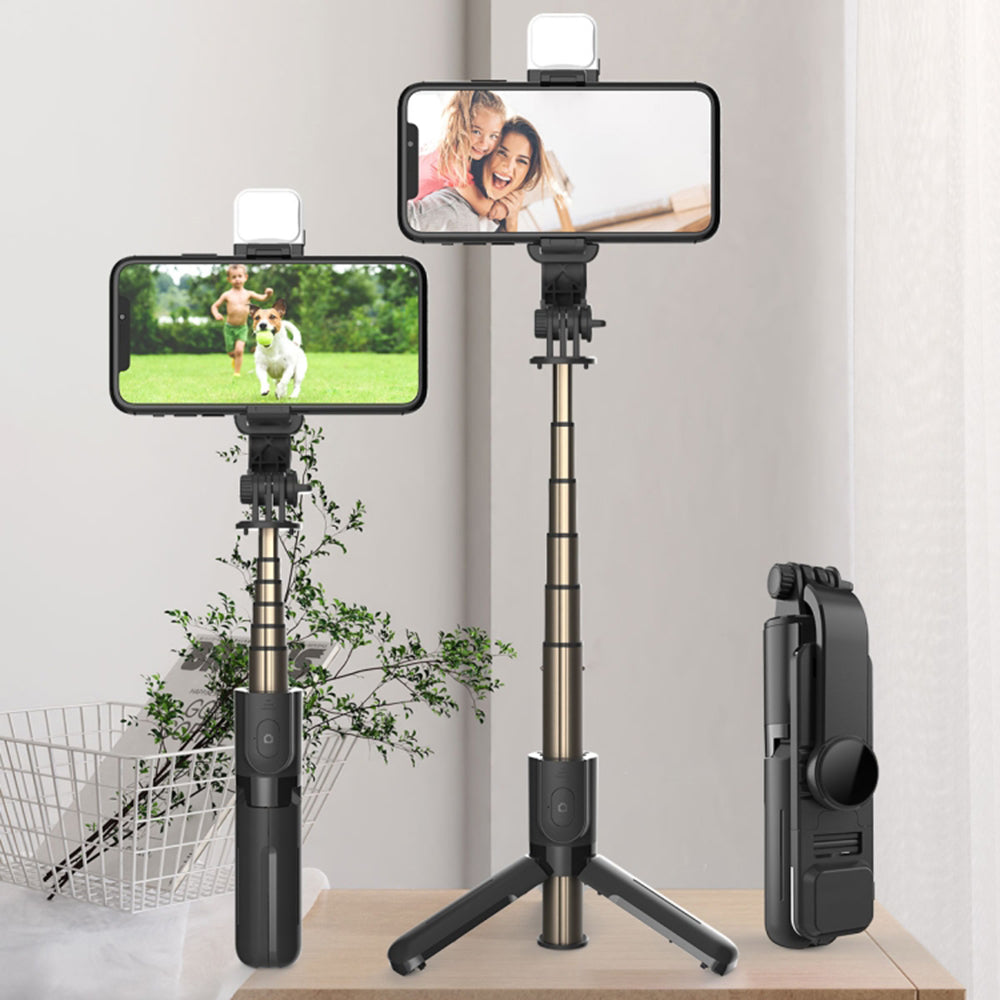 Selfie Stick Bluetooth Techsuit L11s, Univerzalen, Črn