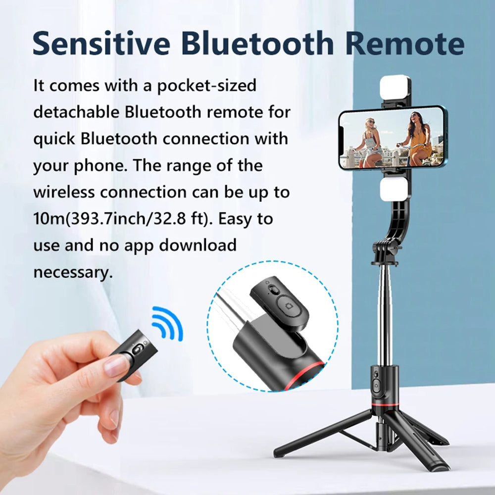 Selfie Stick Bluetooth Techsuit L13d, Univerzalen, Črn