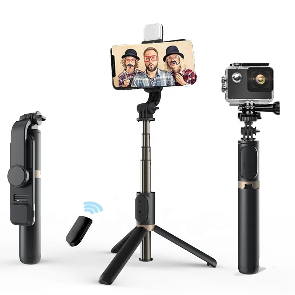 Selfie Stick Bluetooth Techsuit Q03s, Univerzalen, Črn