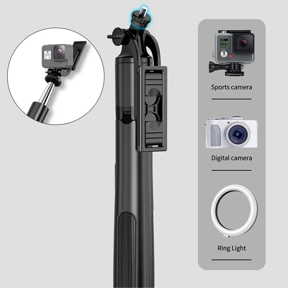 Selfie Stick Bluetooth Techsuit Q05, Univerzalen, Črn