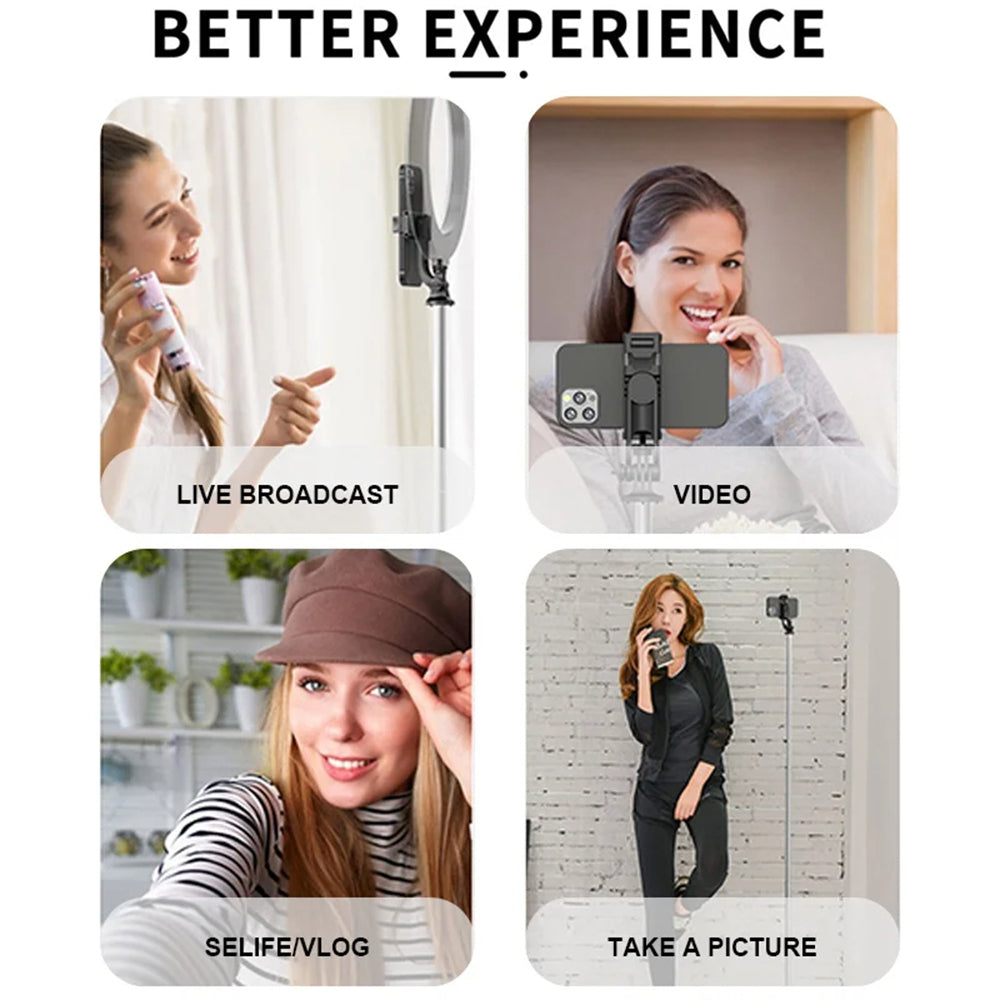 Selfie Stick Bluetooth Techsuit Q05, Univerzalen, Črn
