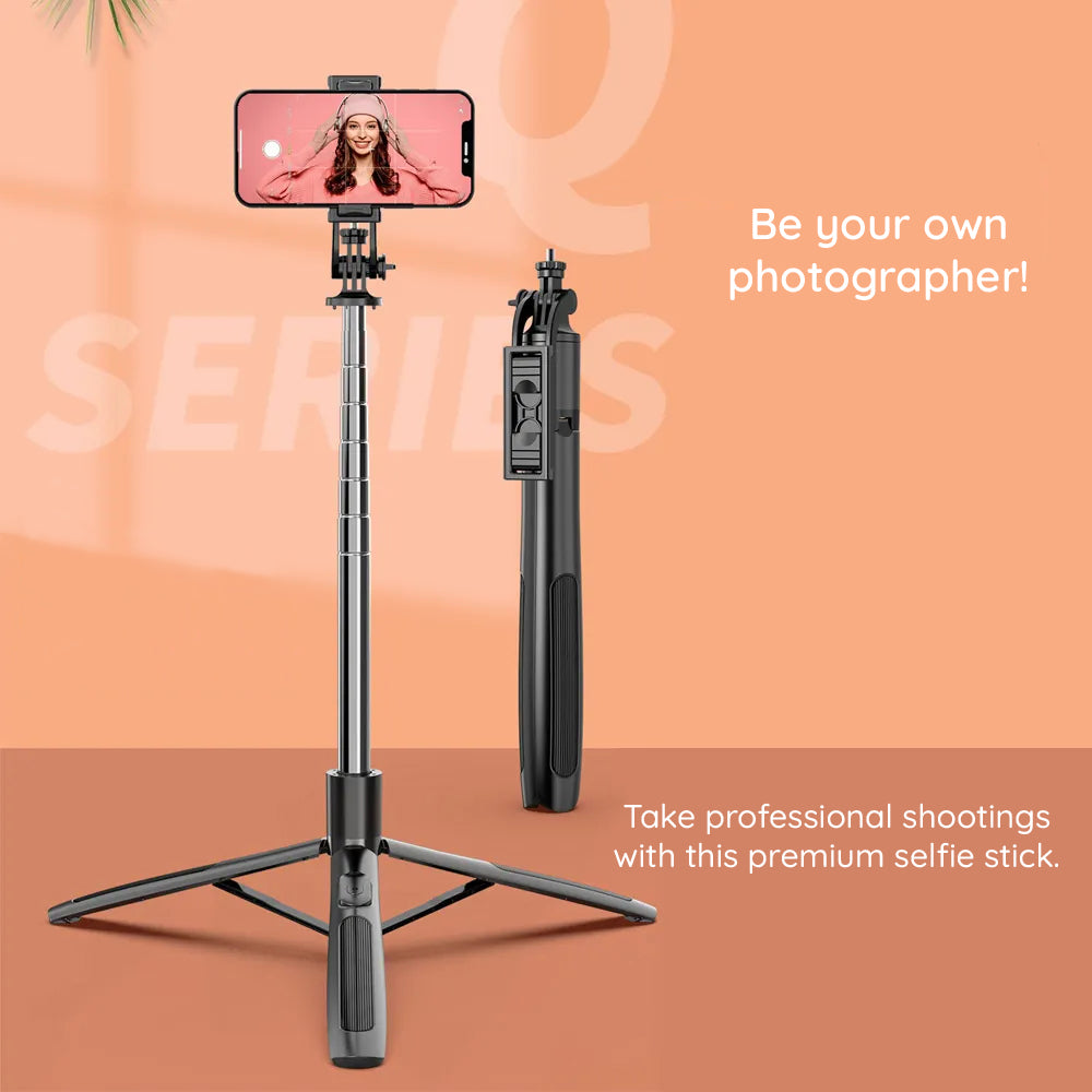 Selfie Stick Bluetooth Techsuit Q05, Univerzalen, Črn