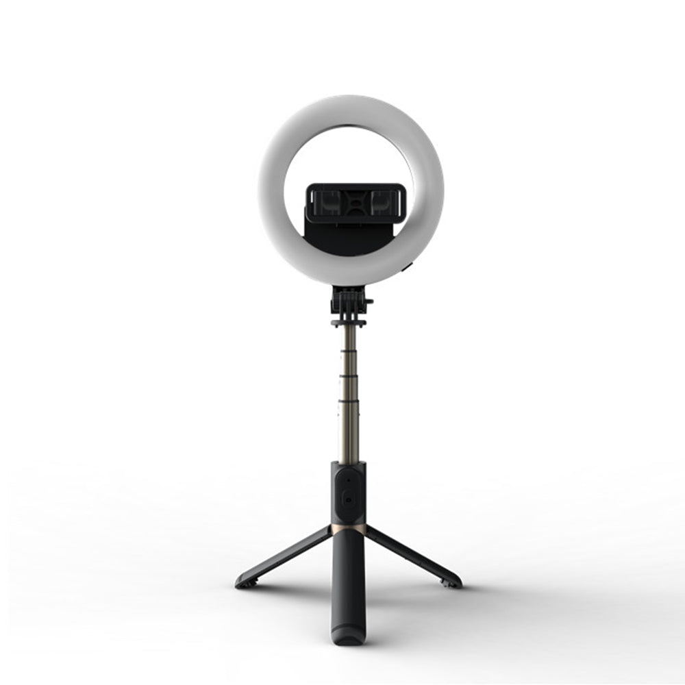 Selfie Stick Bluetooth Techsuit Q07 Ring Light, Univerzalen, Črn