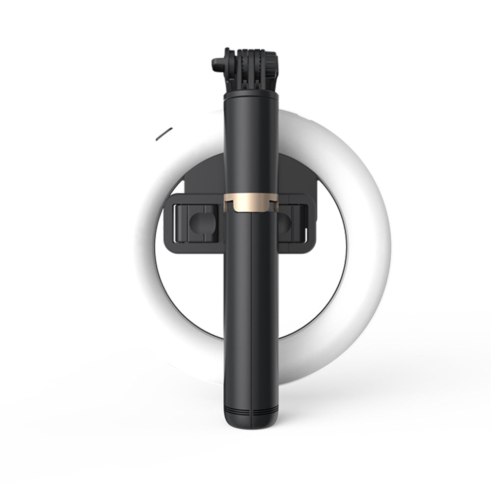Selfie Stick Bluetooth Techsuit Q07 Ring Light, Univerzalen, Črn