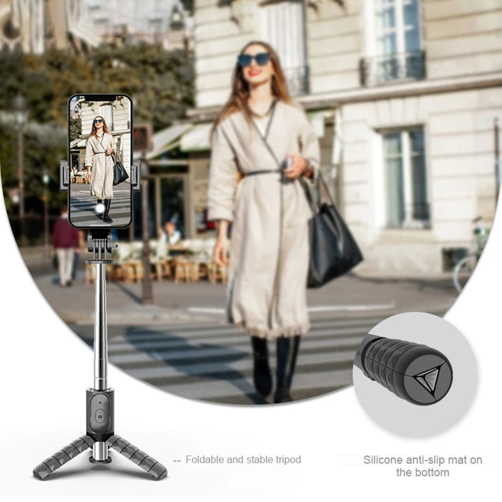 Selfie Stick Bluetooth Techsuit Q11s, Univerzalen, Črn