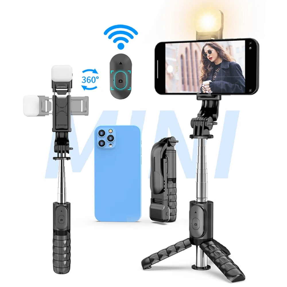 Selfie Stick Bluetooth Techsuit Q11s, Univerzalen, Črn