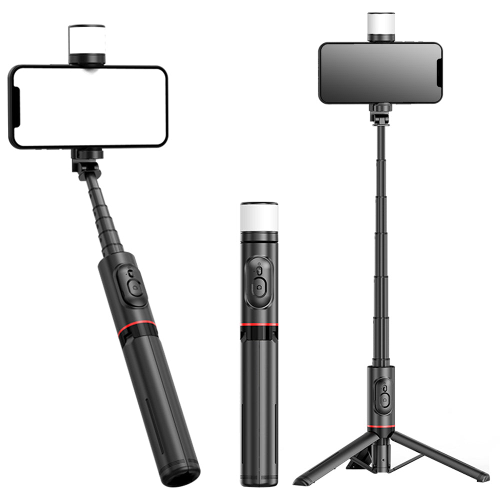Selfie Stick Bluetooth Techsuit Q12S, Univerzalen, Črn