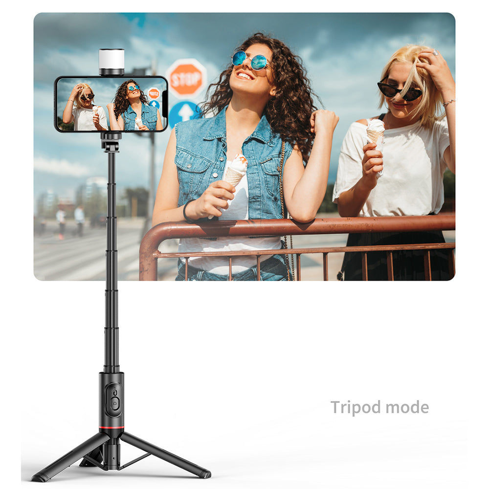 Selfie Stick Bluetooth Techsuit Q12S, Univerzalen, Črn