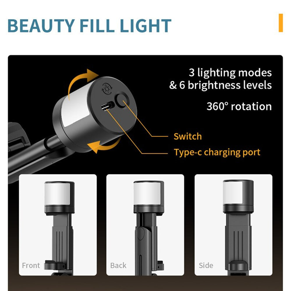 Selfie Stick Bluetooth Techsuit Q12S, Univerzalen, Črn
