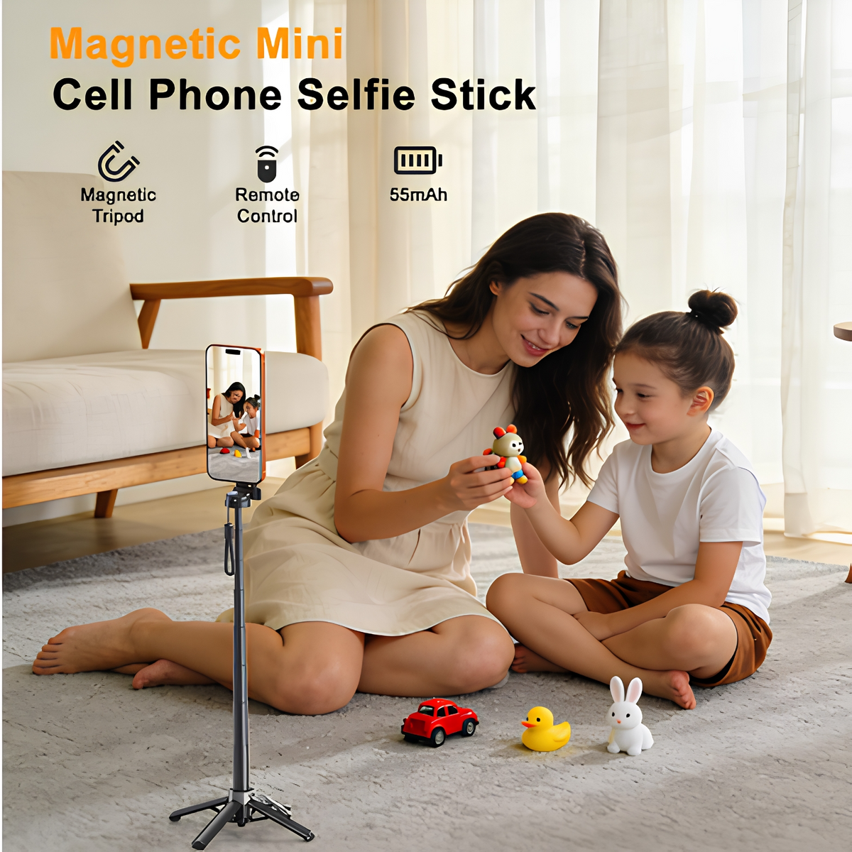 Selfie palica Bluetooth XO Design SS25 Pro, Univerzalna, Črna