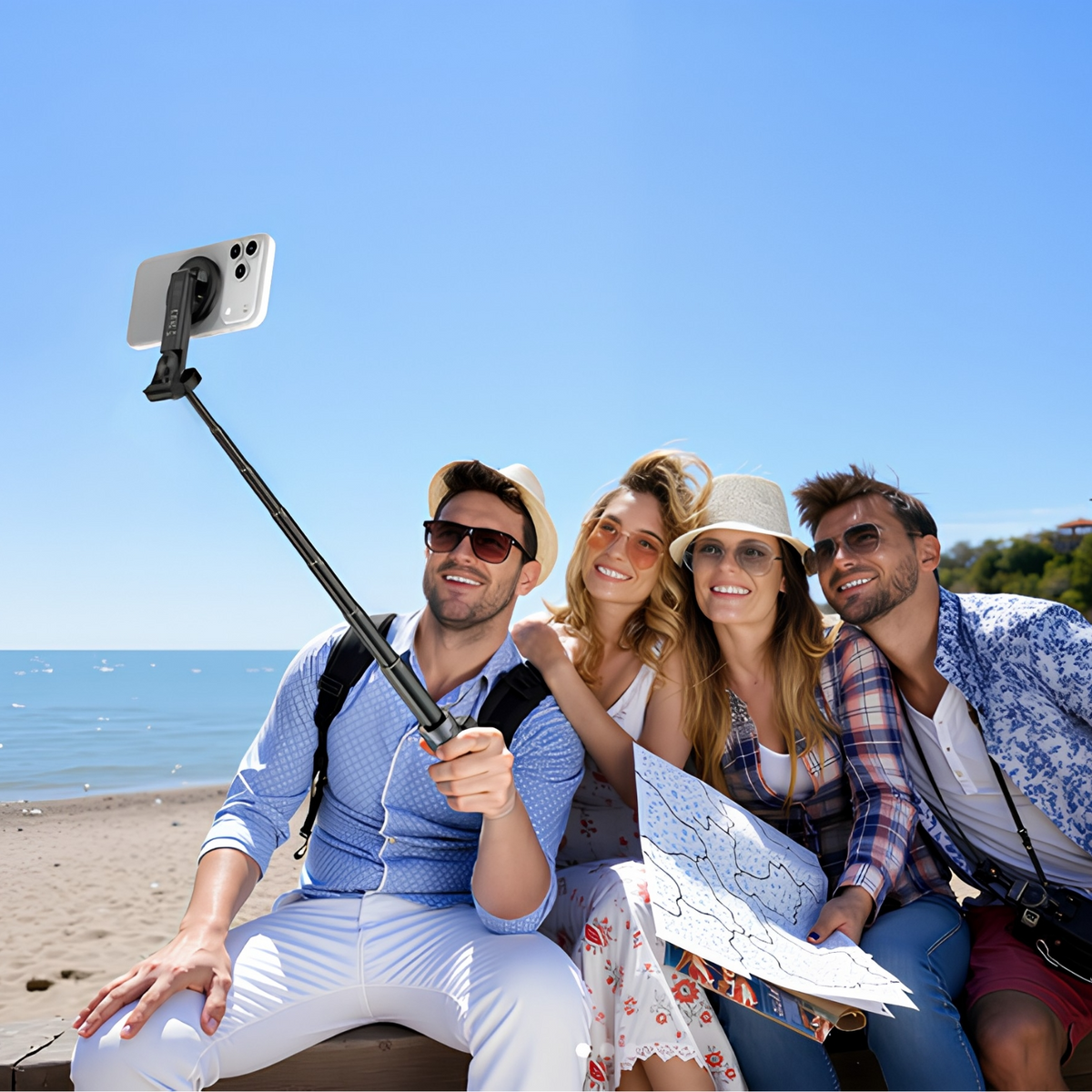 Selfie palica Bluetooth XO Design SS25 Pro, Univerzalna, Črna