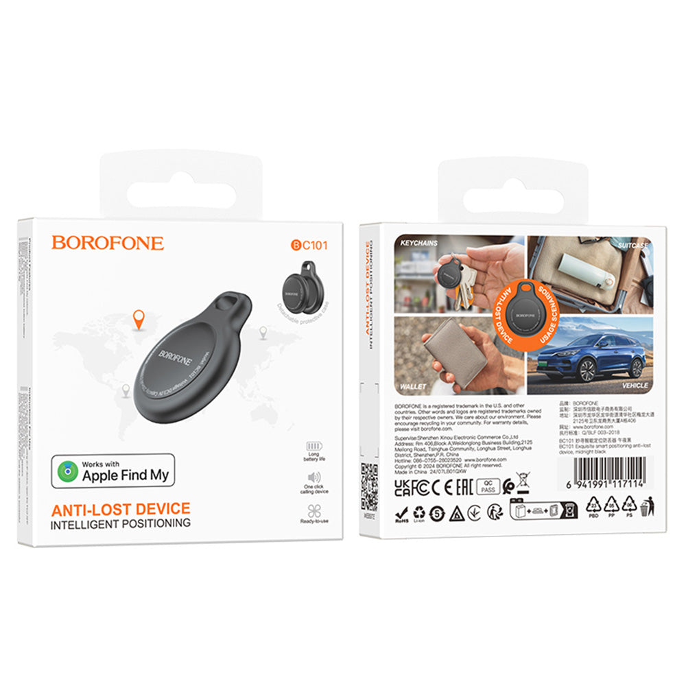 SmartTag Borofone BC101 Exquisite za iOS Series, Črna