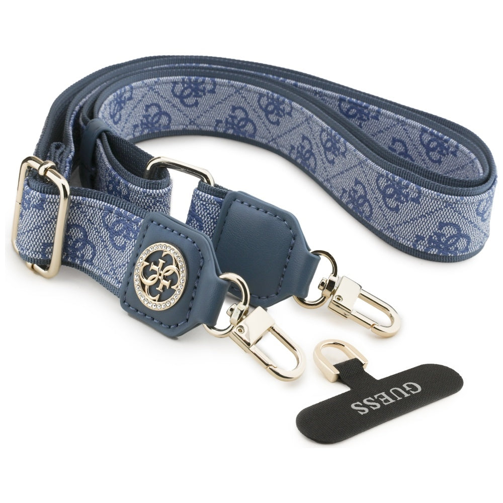 Vrvica za telefon Guess 4G Strass Metal Logo, Modra