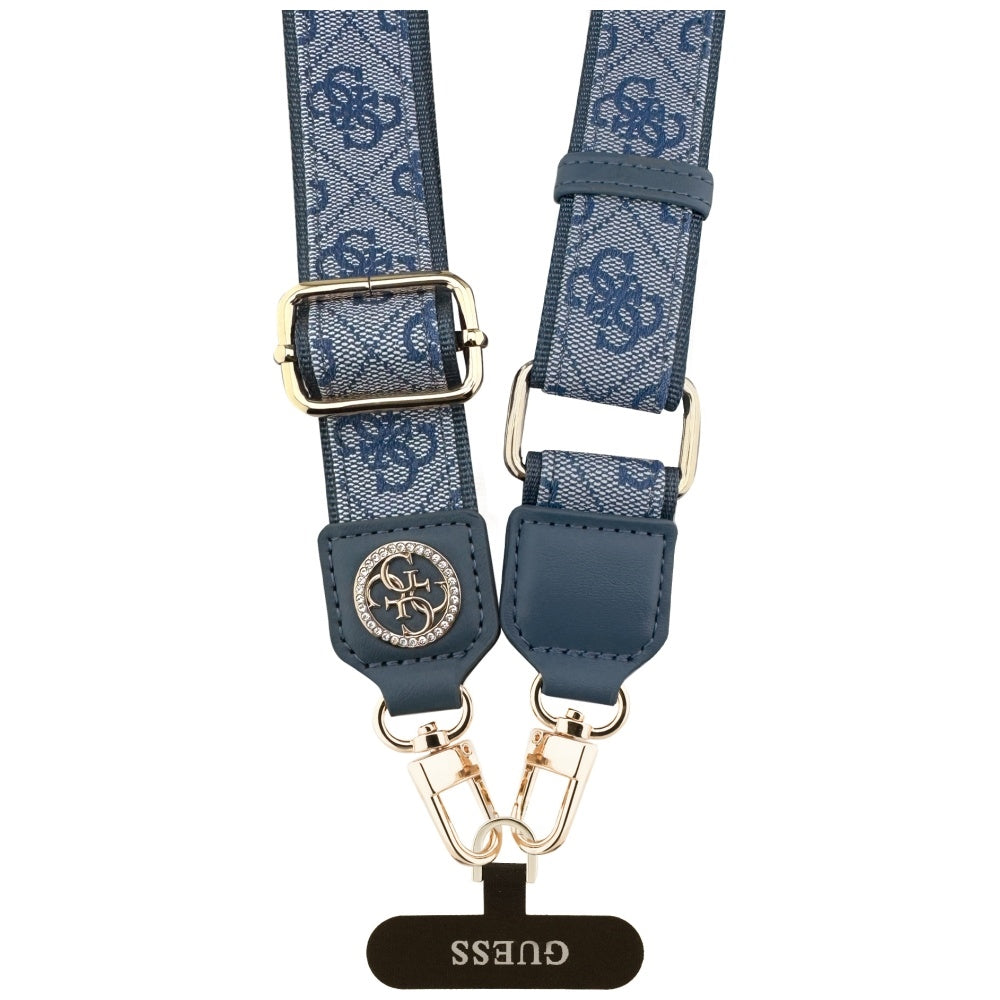 Vrvica za telefon Guess 4G Strass Metal Logo, Modra