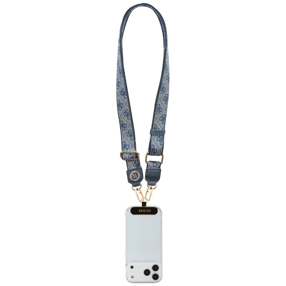 Vrvica za telefon Guess 4G Strass Metal Logo, Modra