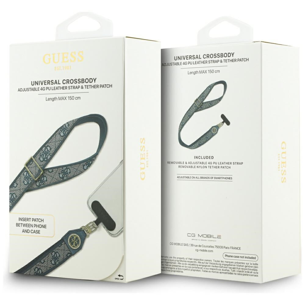 Vrvica za telefon Guess 4G Strass Metal Logo, Modra