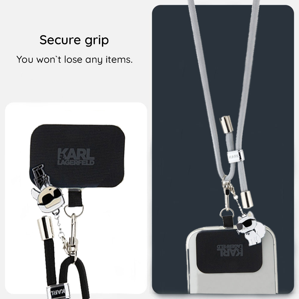 Vrvica za telefon Karl Lagerfeld Choupette, siva