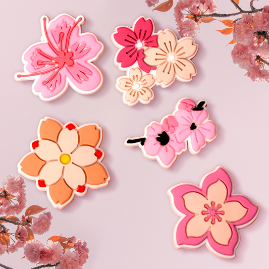 3D OEM nalepka Pink Blossom za ovitek za telefon / tablico, komplet 5 kosov, večbarvno