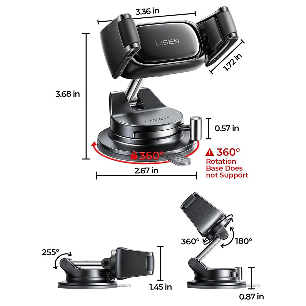Lisen Car Mount A609, 4inch - 7 inch, Black YL0225120003