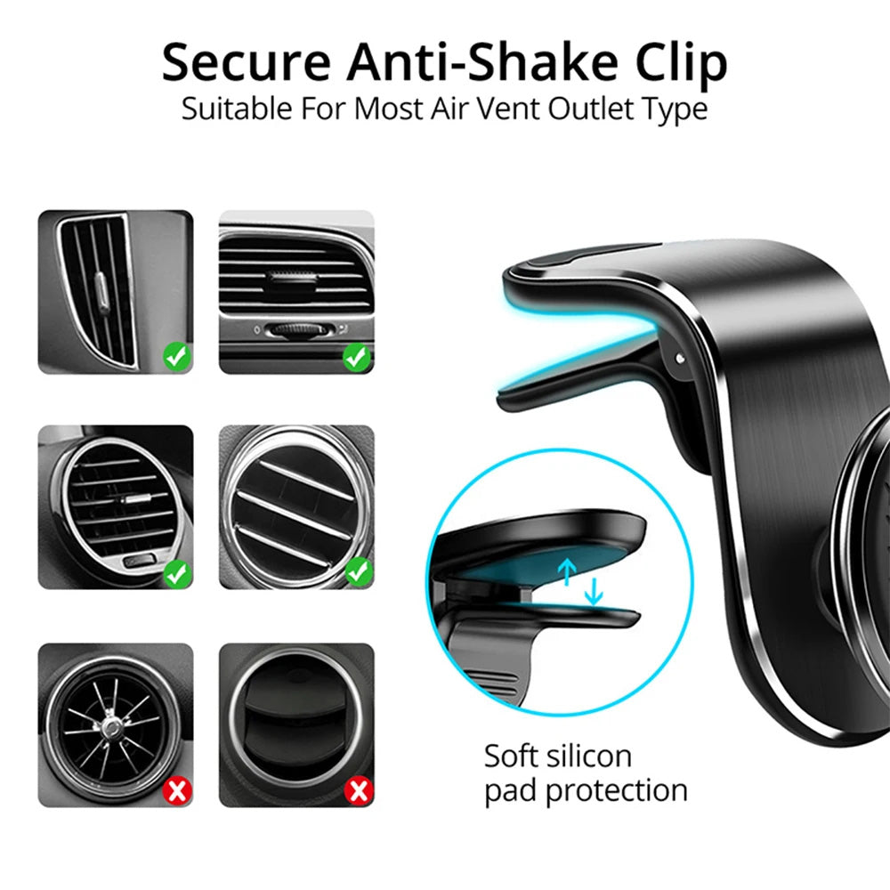 Techsuit S8 Magnetic Car Holder, Universal, Silver