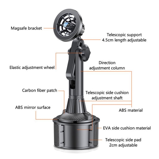 Magnetni avtomobilski nosilec Yesido C200, univerzalen, črn