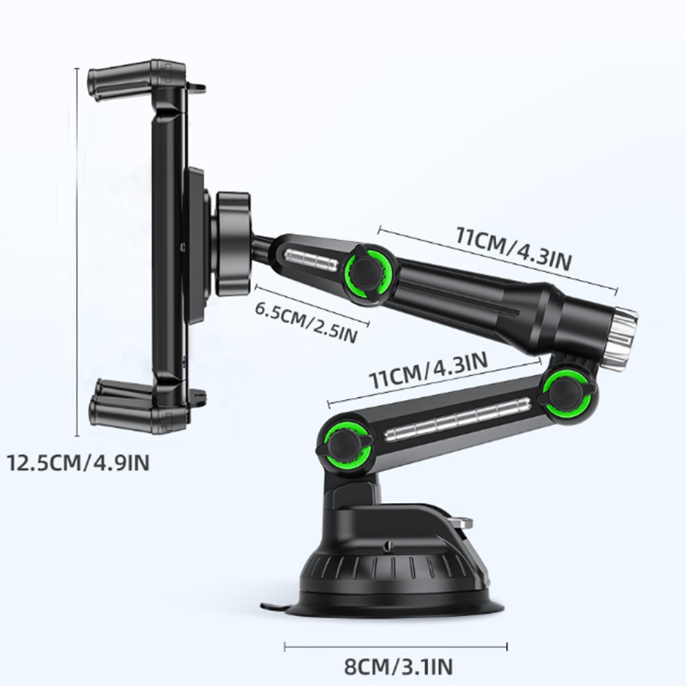 Nosilec za avto Techsuit ST1 za telefon / tablico, 4.7inch - 12.9inch, črn