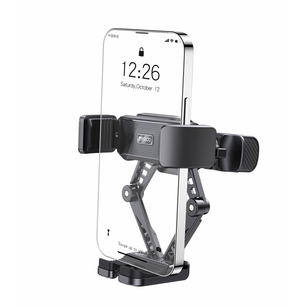 Nosilec za avto Yesido C166, 4.7inch - 7inch, črn