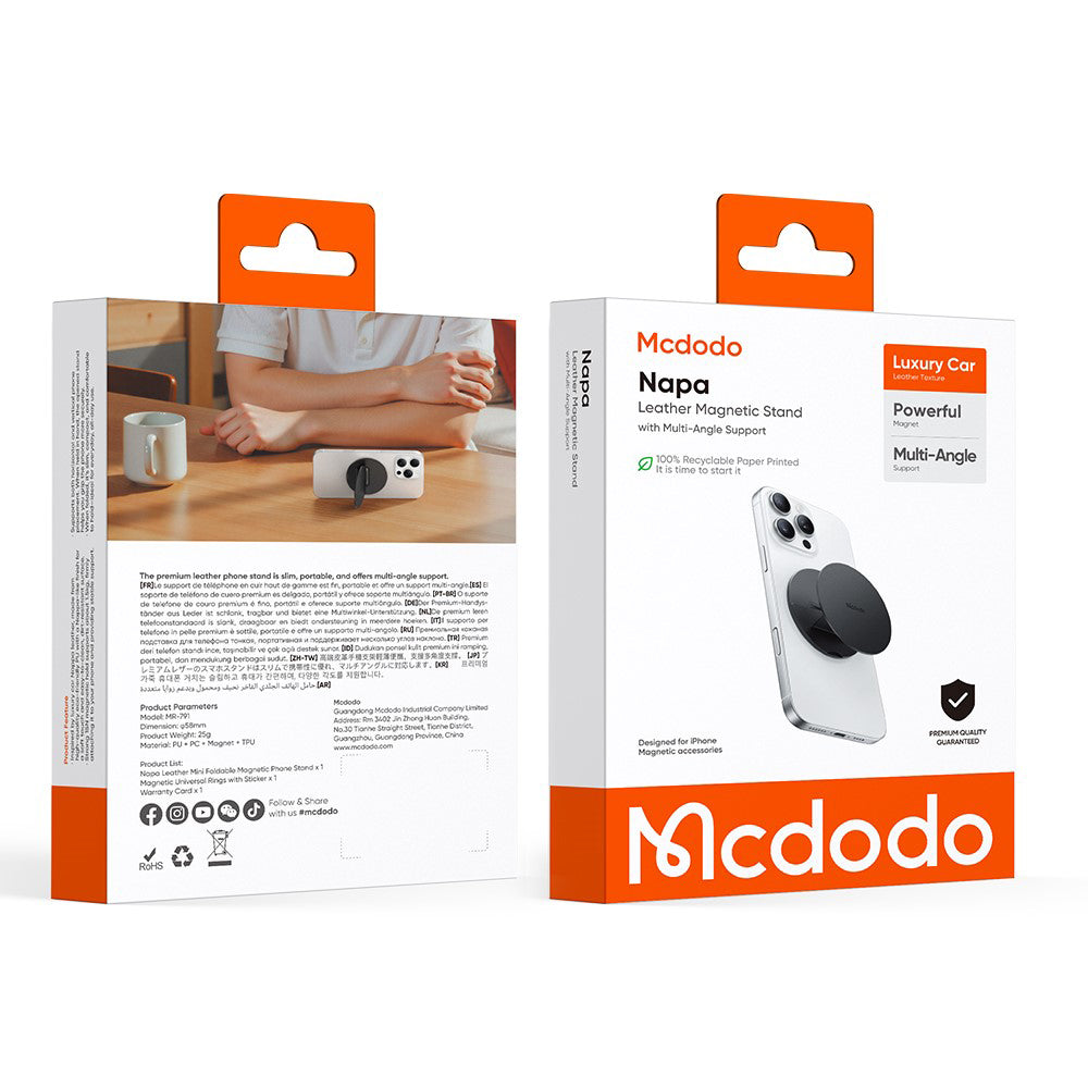 Podpora za prstan McDodo MR-7910, Univerzalna, Črna