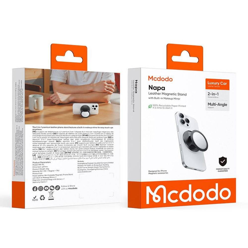 Nosilec prstana McDodo MR-7912 2v1, Univerzalen, Črn