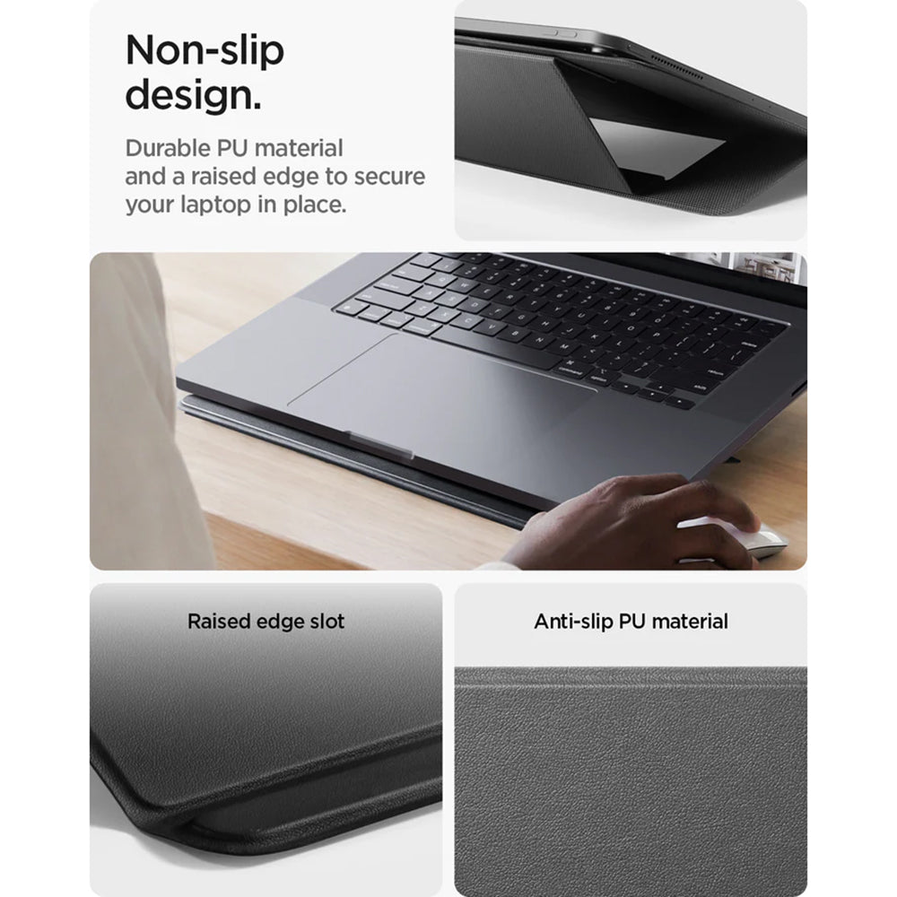 Stojalo Spigen Slim Fold LD201-S7 za prenosnik do 14 palcev, črno AMP11116