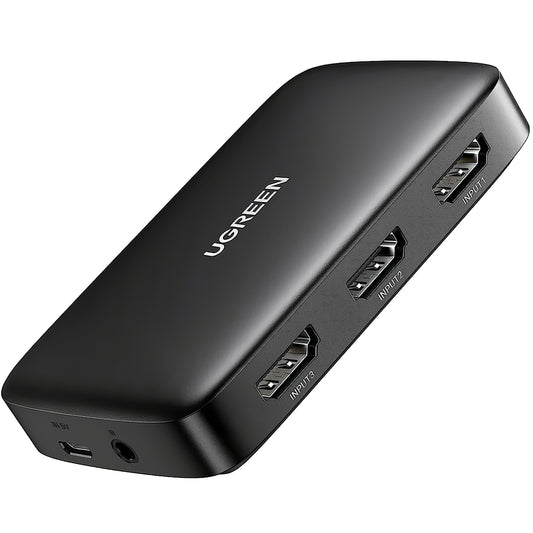 Video stikalo UGREEN CM332, 3 x HDMI - HDMI, črno