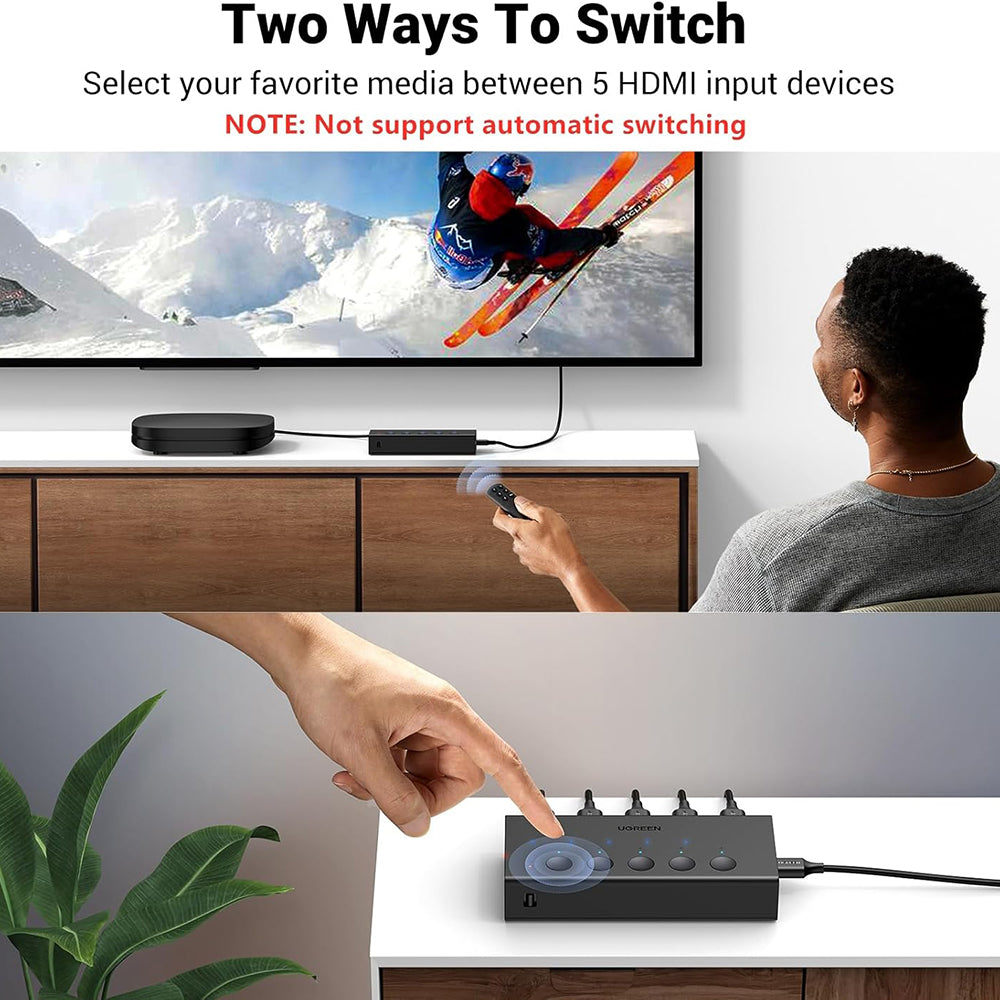 Stikalo za video HDMI UGREEN CM568 (90512), črno