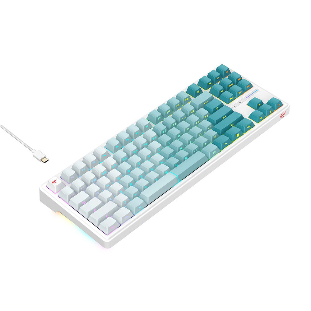 Tipkovnica Gaming Wired USB HAVIT KB901L, RGB, 1.8m, Bela Zelena