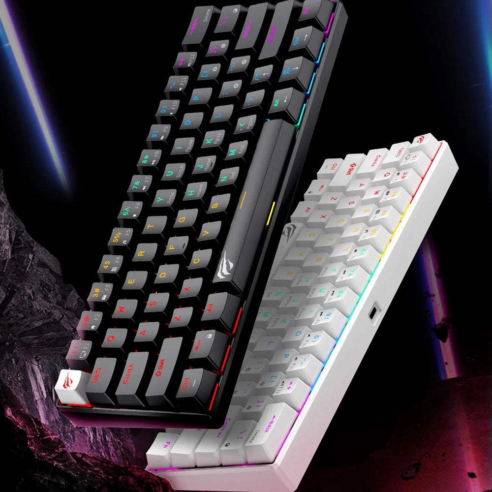Gaming žična tipkovnica USB HAVIT KB903L, RGB, 1,8 m, prozorno bela