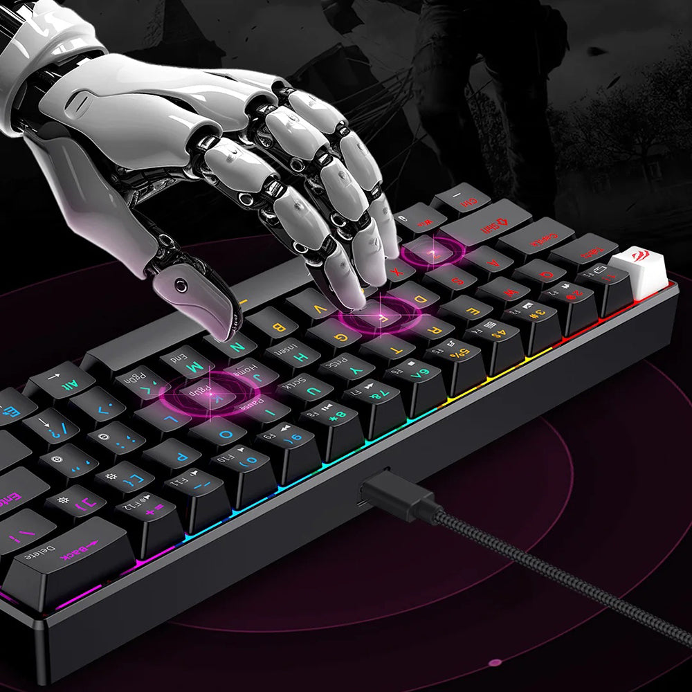 Gaming žična tipkovnica USB HAVIT KB903L, RGB, 1,8 m, prozorno bela