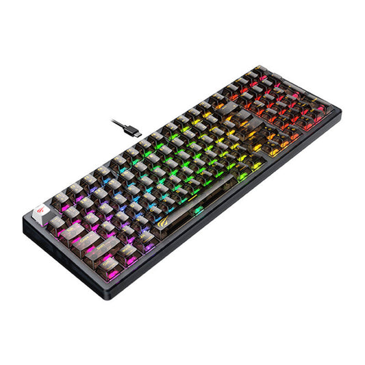 Igralna tipkovnica Wired USB HAVIT KB875L, RGB, 1.8m, Črna prosojna