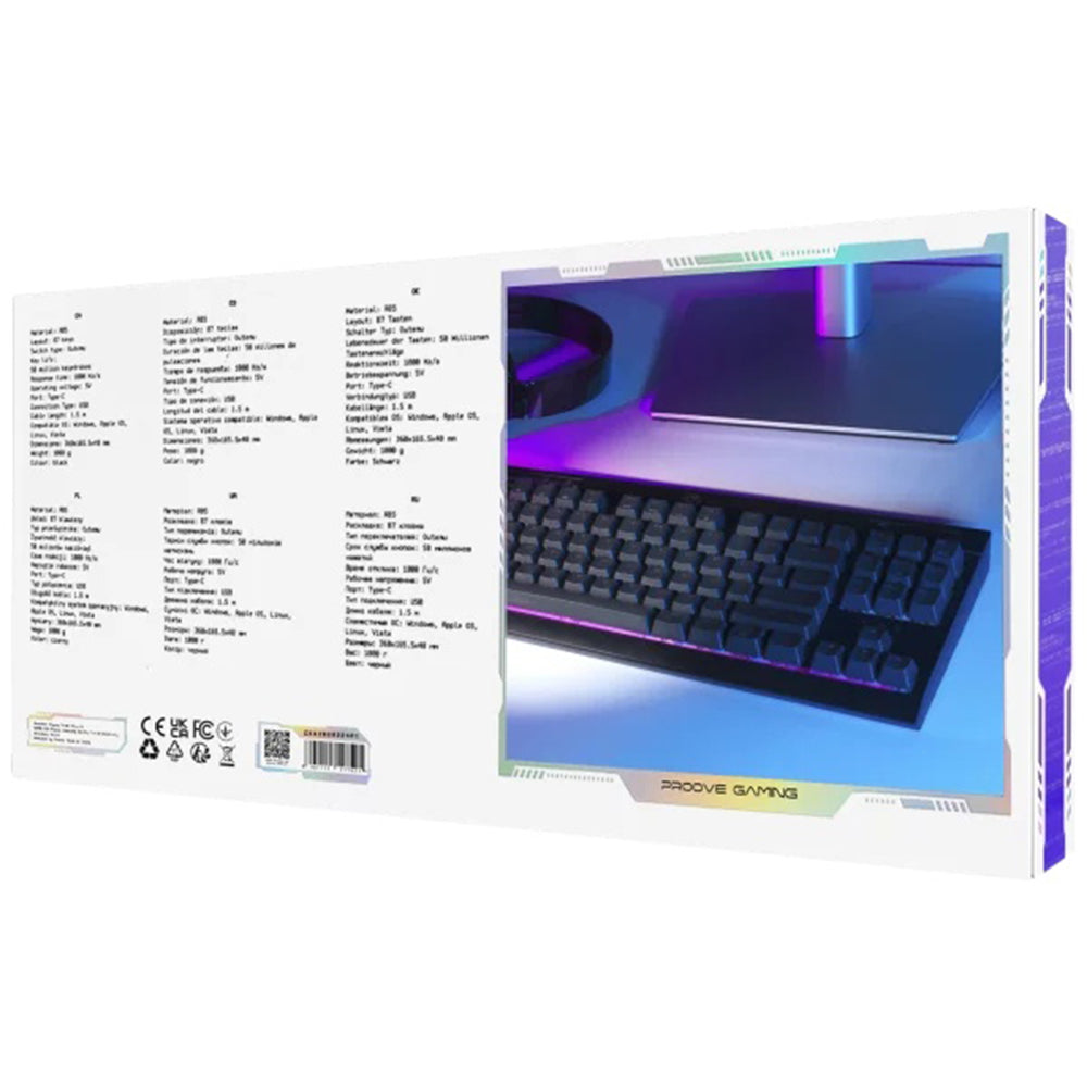 Igralna tipkovnica Wired USB Proove Sideswap, RGB, 1.5m, Črna CKSIEN00022401