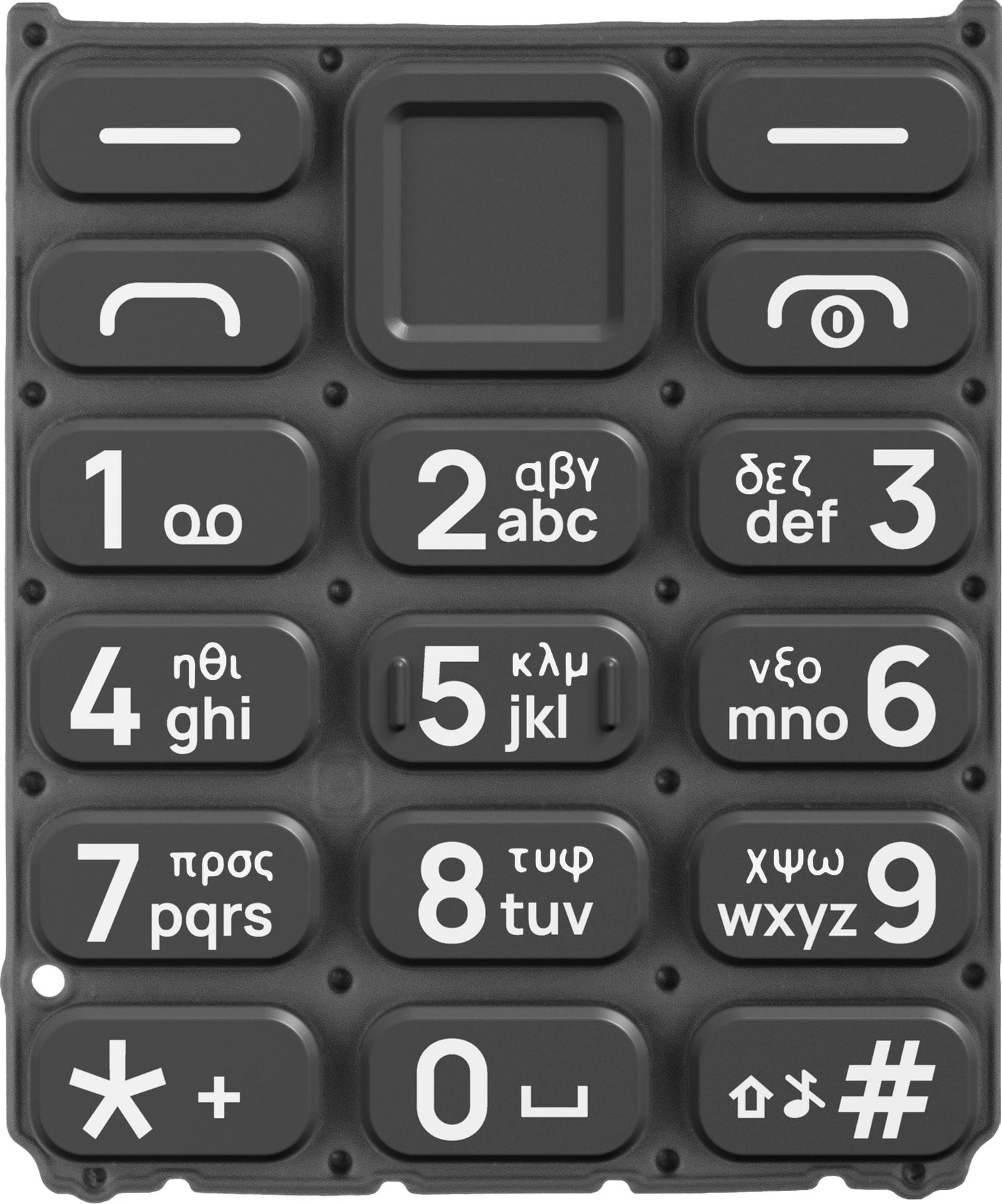 Grška tipkovnica za HMD 105 / Nokia 105 (2024), črna