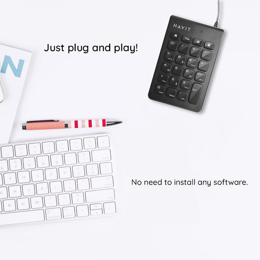 Numerična Tipkovnica Wired USB HAVIT KB223, 1.5m, Črna