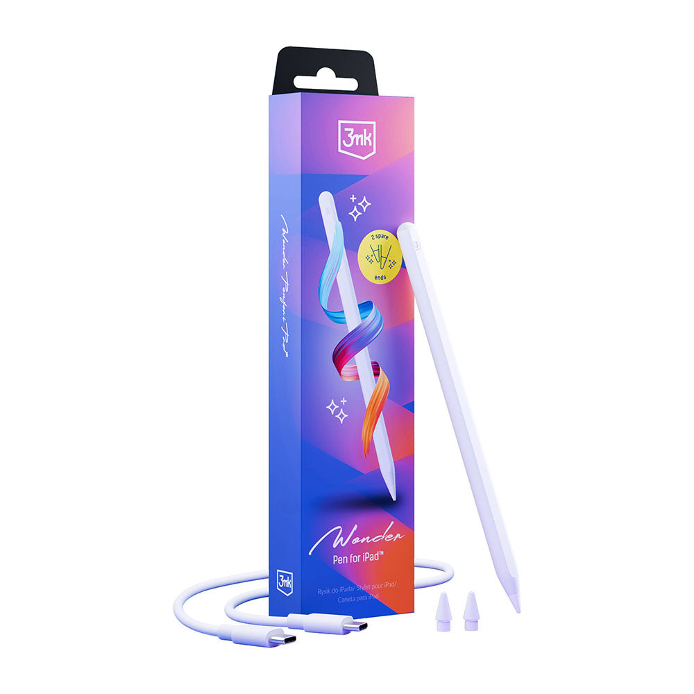 Touch Pen 3MK Wonder za Apple iPad, Aktivna različica, Bel