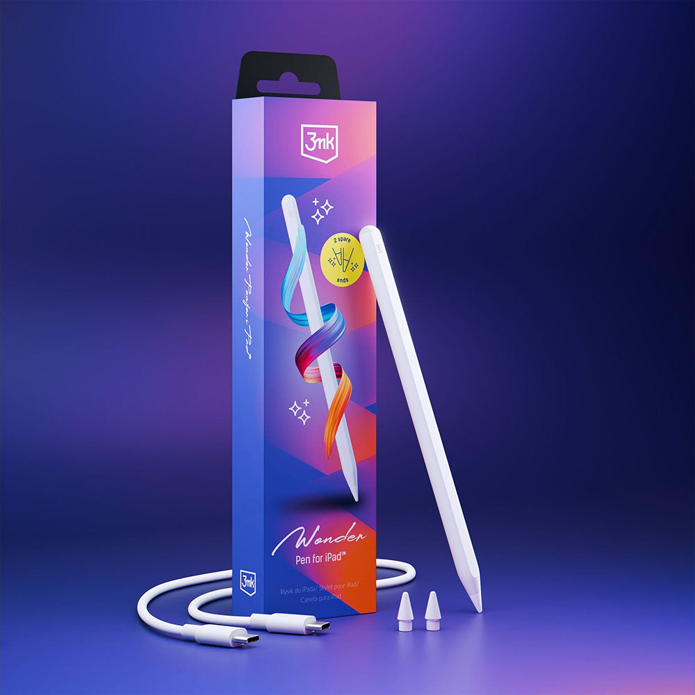 Touch Pen 3MK Wonder za Apple iPad, Aktivna različica, Bel