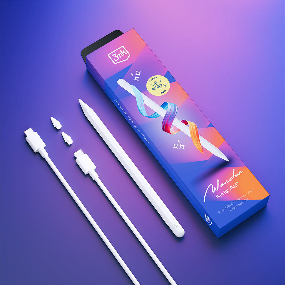 Touch Pen 3MK Wonder za Apple iPad, Aktivna različica, Bel