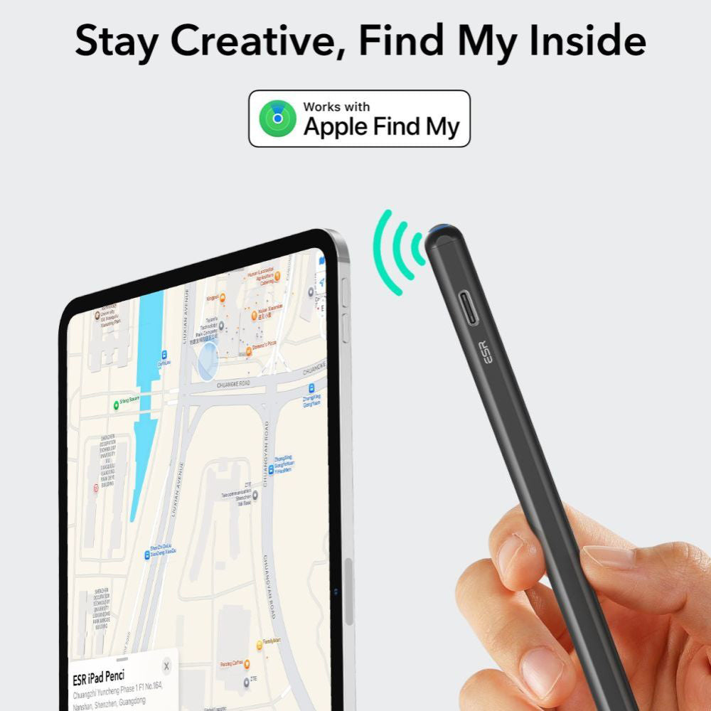 Touch Pen ESR Geo za Apple iPad, Aktivna različica, Črna