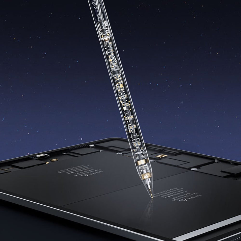 Touch Pen Techsuit C10 Pro za Apple iPad, Aktivna različica, Prozorno črna