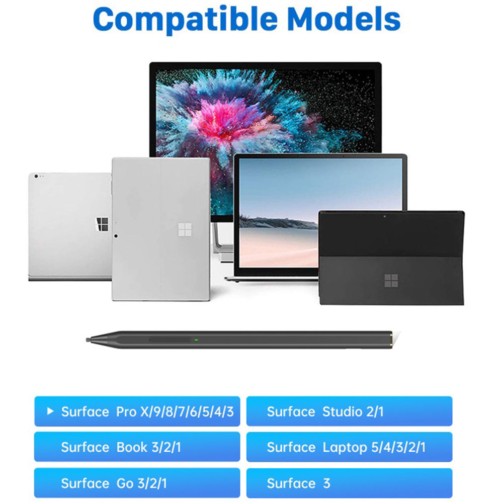 Touch Pen Techsuit C581-C za Microsoft Surface, Aktivna različica, Črna